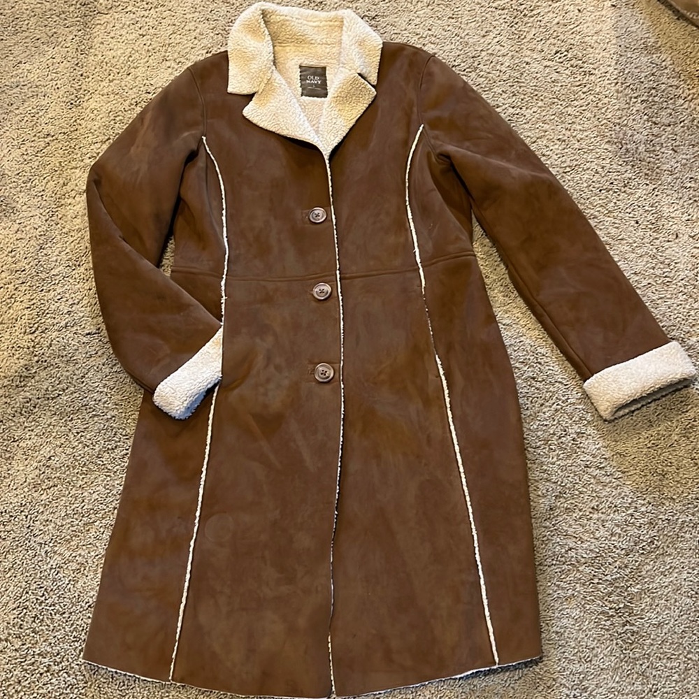 Suede and Sherpa coat